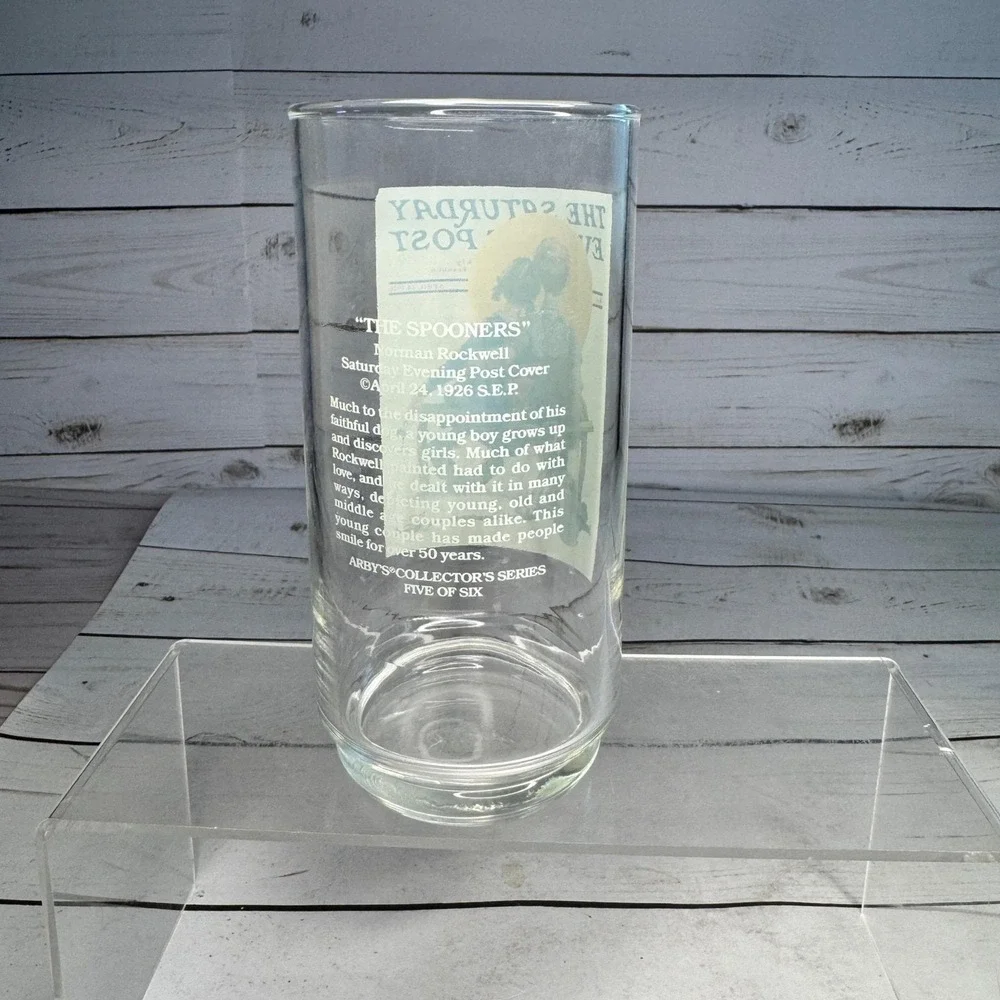 Norman Rockwell The Spooners Arby's Collector Series Glass Saturday Evening Post